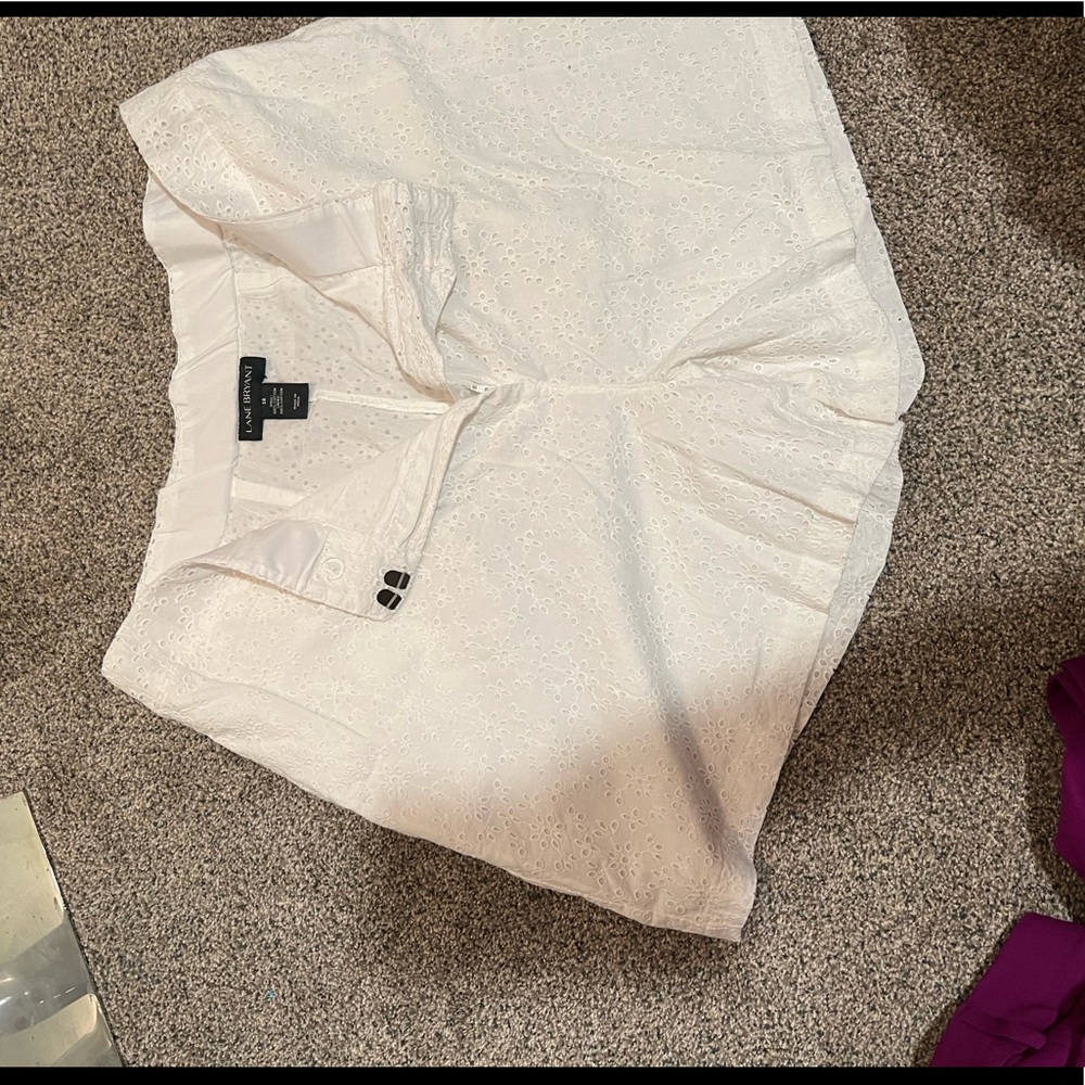 Lane Bryant White Women Shorts